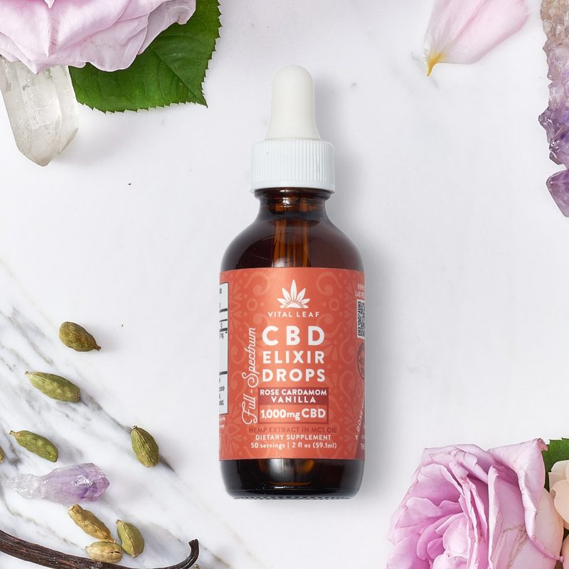 Double Strength CBD Elixir Drops Tincture | Rose Cardamom Vanilla | 1,000mg CBD Double Strength CBD Elixir Drops Tincture | Rose Cardamom Vanilla | 1,000mg CBD